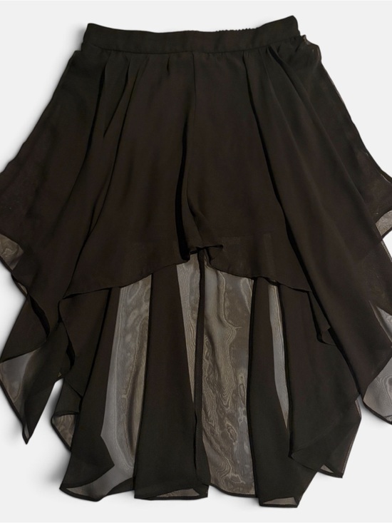 Stoosh Dresses & Skirts - Stoosh Black Chiffon High Low Skirt Large L Handkerchief Hem Asymmetrical